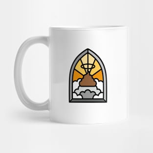 Holy Shit stained glass Church poop Holy crap poo funny Jesus Mug